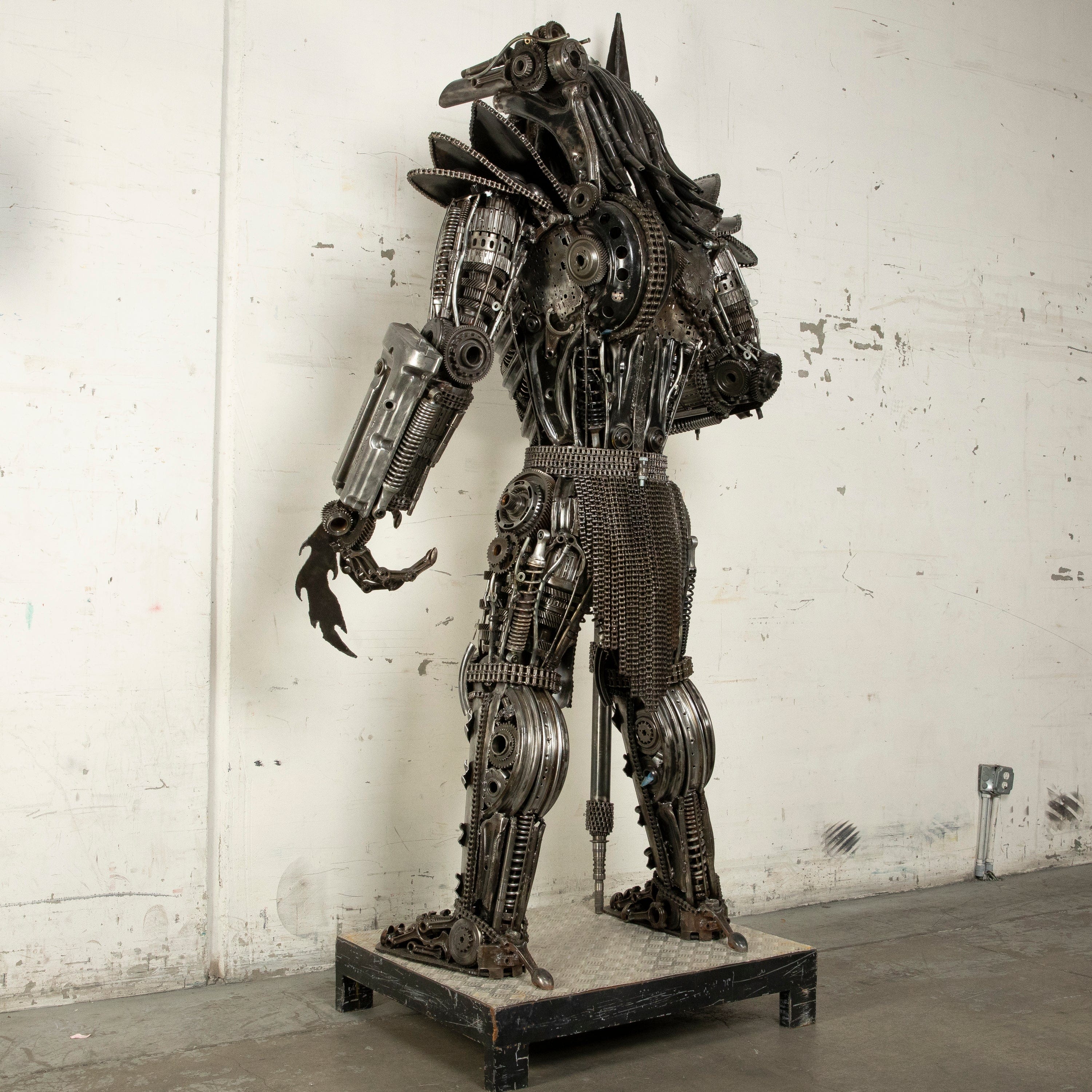 91 Predator Inspired Recycled Metal Wall Art Sculpture - Unique Home Decor for Living Room, Office & Man Cave