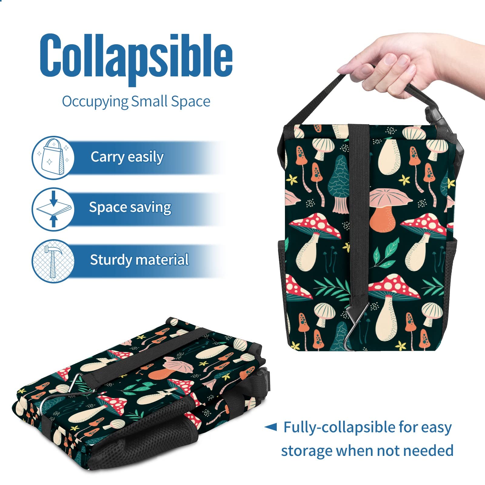 Waterproof Car Trash Can with Lid & Storage Pockets - No Installation Required, Large Capacity Auto Organizer for Sedan, SUV, Truck | Perfect for Road Trips, Commuting & Family Travel