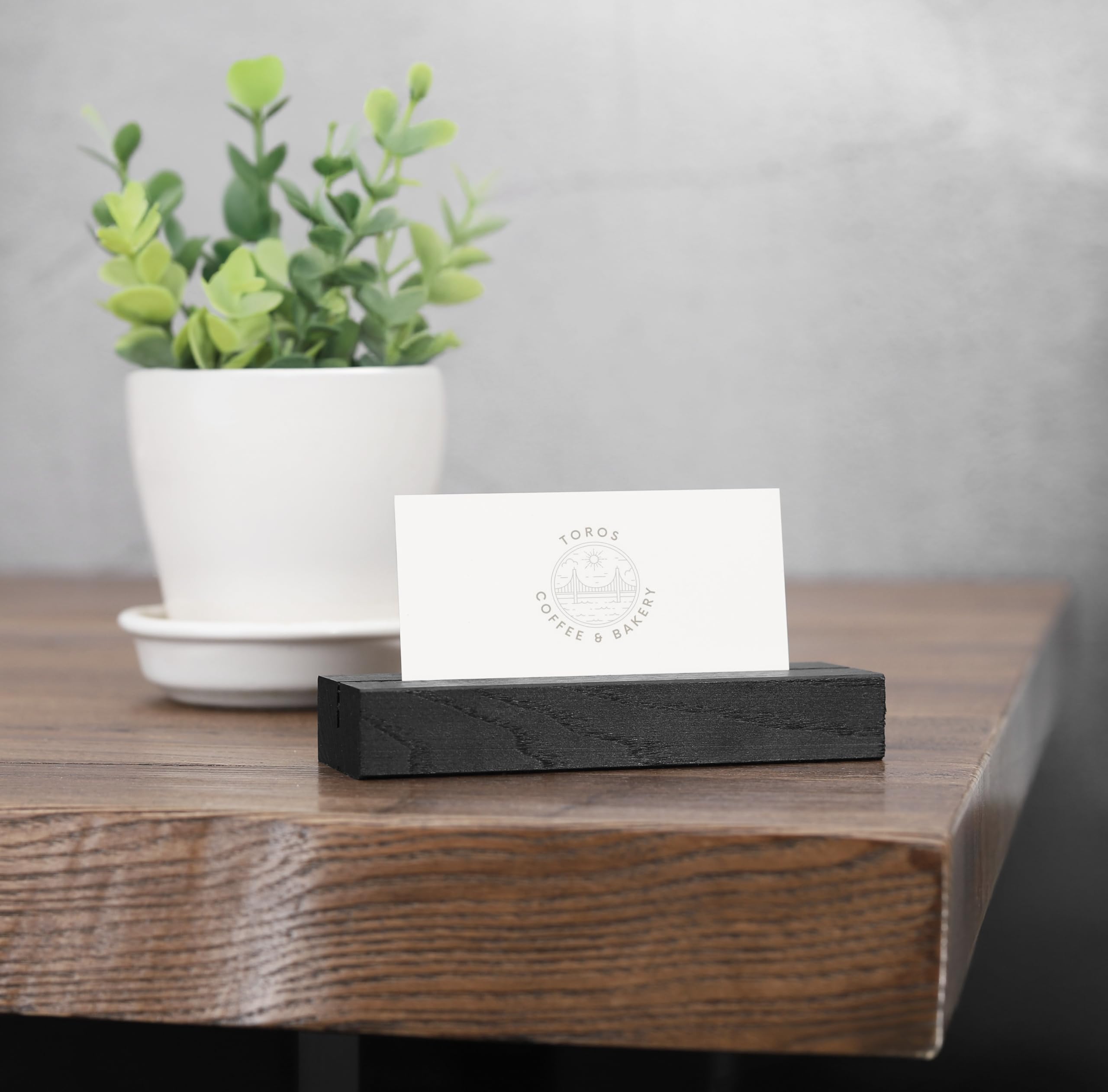 10 Pack Black Wooden Place Card Holders - Wedding, Birthday & Party Table Number Stands for Name Cards, Photos, Pictures & Postcards - Perfect for Events, Dining & Decoration
