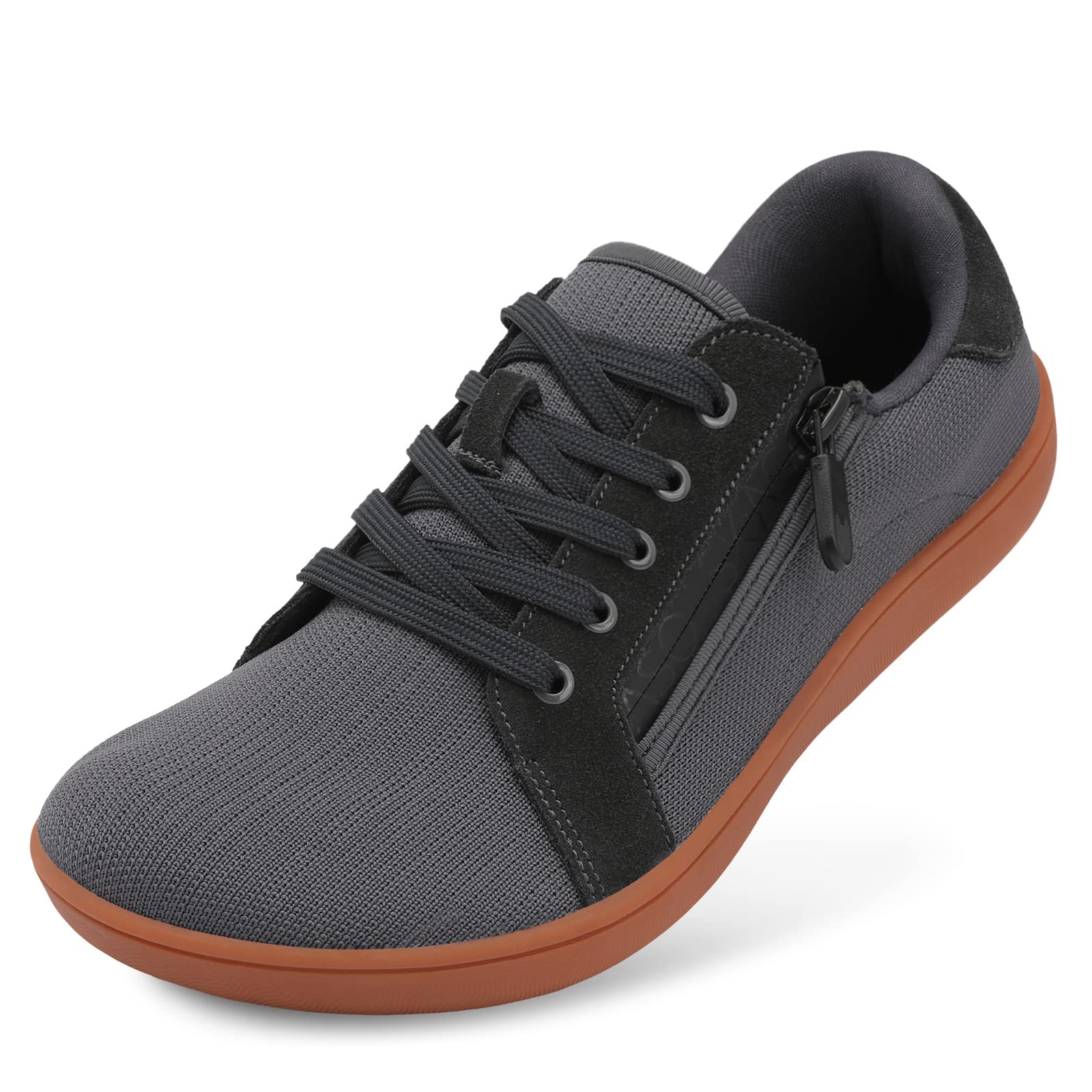 SKASO Men's Barefoot Walking Shoes - Wide Toe Box Zero Drop Minimalist Shoes for Gym, Running & Office - Comfortable Lightweight Casual Shoes for Driving, Travel & Everyday Wear