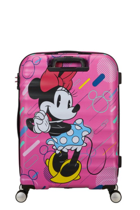 American Tourister Disney Wavebreaker Spinner Medium Luggage - Minnie Future Pop Design | Lightweight Durable Suitcase for Travel, Vacation & Business Trips | Carry-On Approved for Airlines