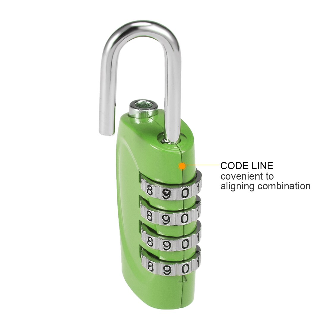 **uxcell 4 Digit Combination Padlock - 4mm Shackle, Zinc Alloy Waterproof Lock for Gym, Locker, Fence, Suitcase & Travel - Secure Outdoor Use (Green)**    *(Optimized for Google SEO, includes usage scenarios: gym, locker, fence, suitcase, travel, outdoor.)*