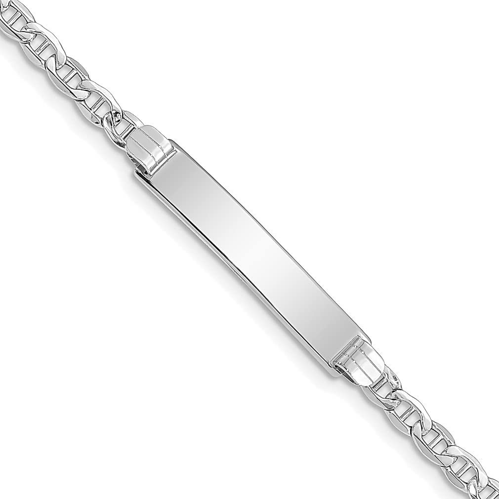 14K White Gold Nautical Anchor Bracelet with Ship Wheel Charm - 8 Inch Fine Jewelry for Women - Perfect Gift for Her - Ideal for Nautical Enthusiasts, Sailors, and Beach Lovers