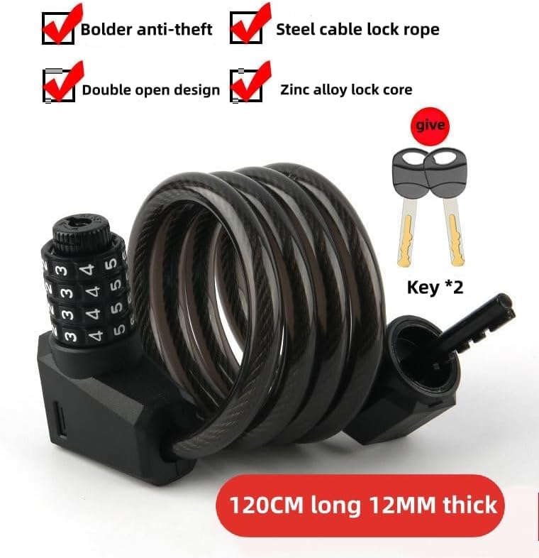 Best Anti-Theft Bicycle Lock - Heavy Duty 566 Ring Combination Lock for Electric Bikes, Motorcycles & Mountain Bikes | Secure Parking for Commuting, Outdoor Adventures & Urban Cycling