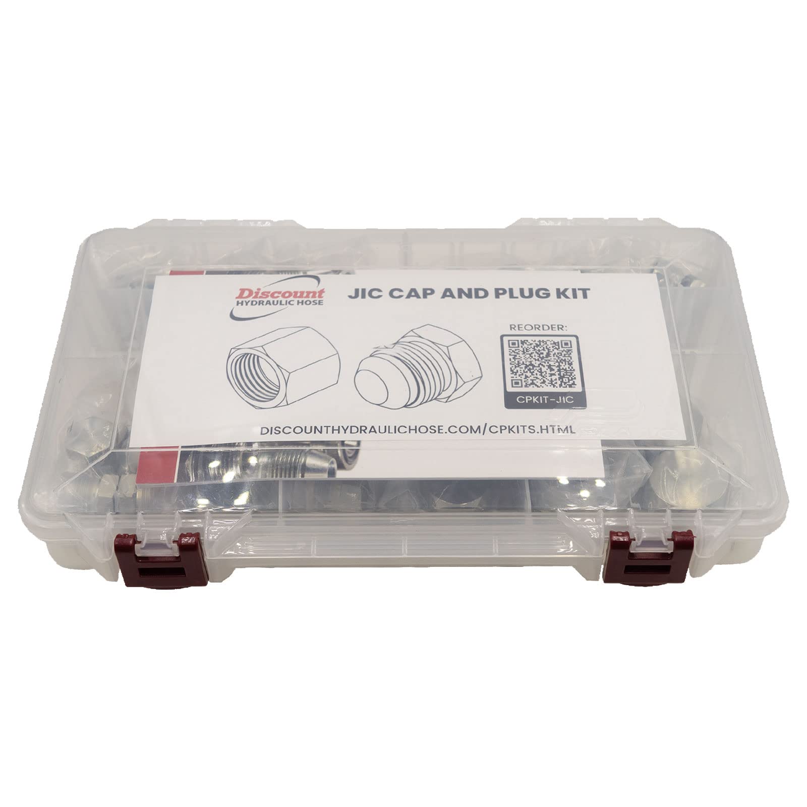 JIC 37° Cap & Plug Assortment Kit - 52 Piece Flare Thread Adapter AN Hydraulic Fitting Set for Automotive, Industrial & Marine Applications