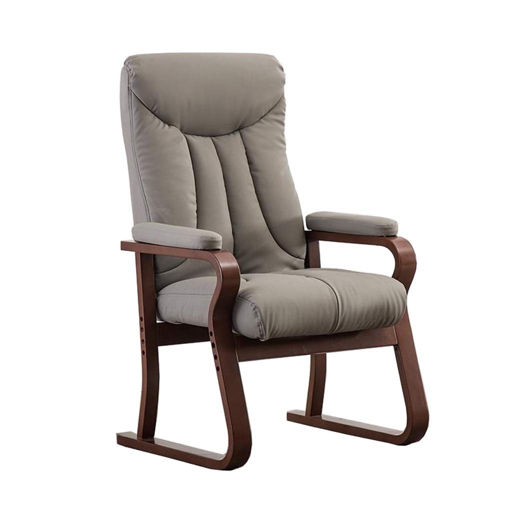 Gray Reclining Deck Chair - Adjustable Backrest Armchair for Office, Dining, Balcony, Garden & Leisure | Perfect for Sun Lounging, Computer Work & Relaxation