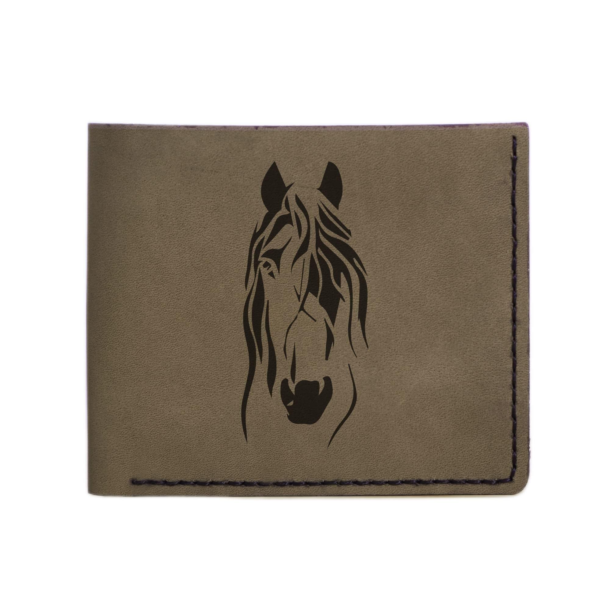 Genuine Handmade Pull-Up Leather Wallet for Men with Tribal Horse Design - Perfect for Everyday Use, Travel & Gifting