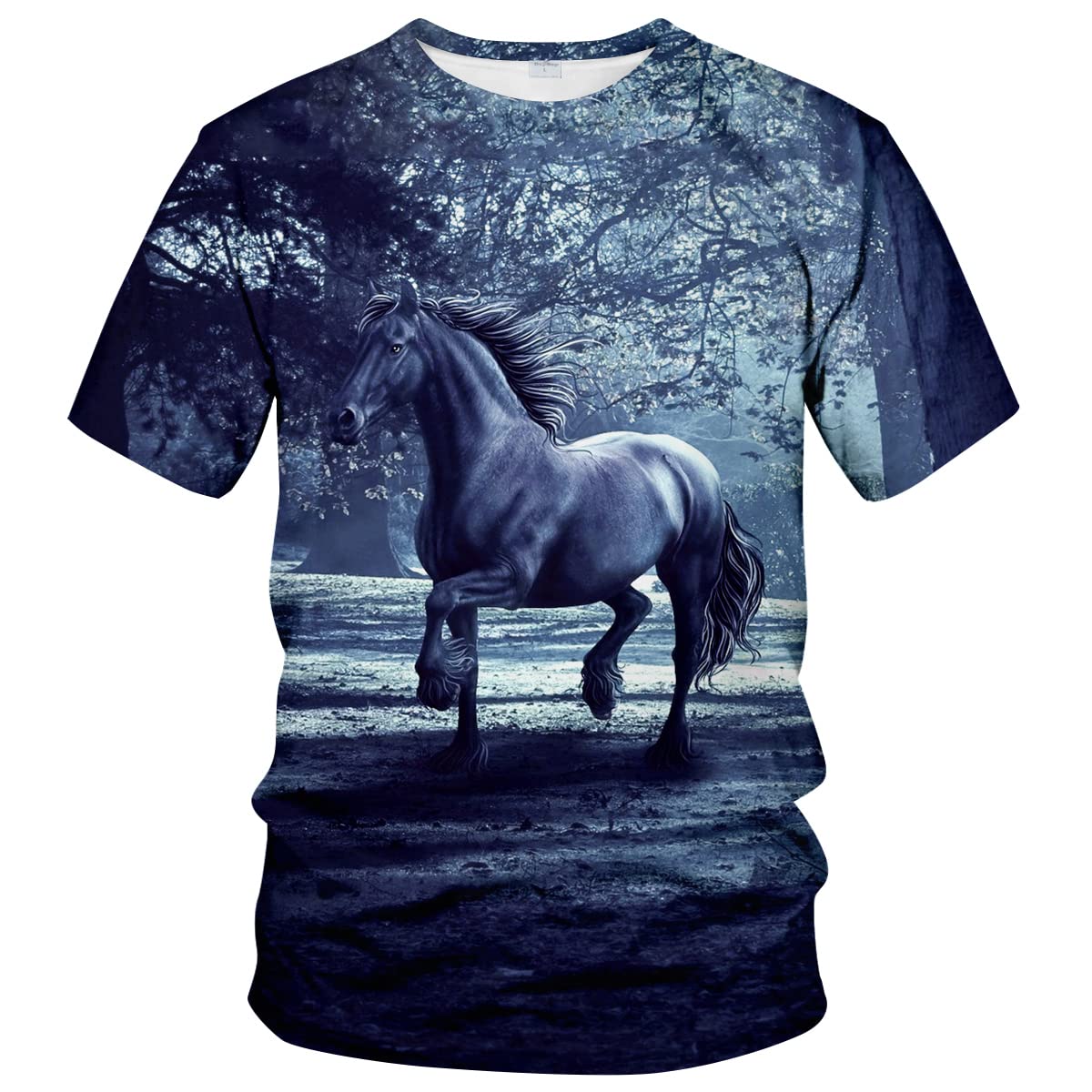 TiwBski Novelty Horse Graphic T-Shirt for Men & Women - Cool Animal Print Tee - Perfect for Casual Wear, Parties & Gifts