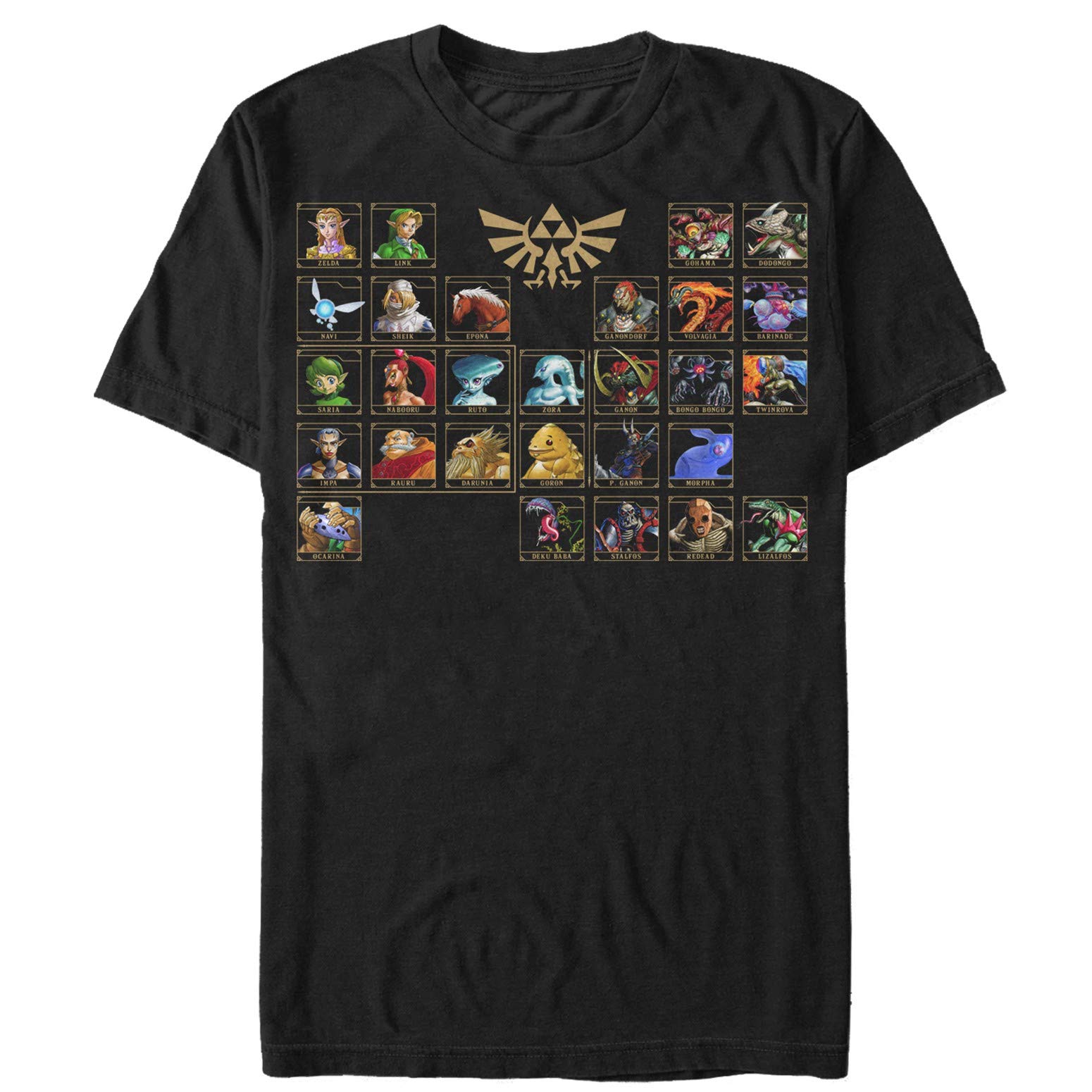 Legend of Zelda Ocarina T-Shirt - Black Large for Gaming Fans