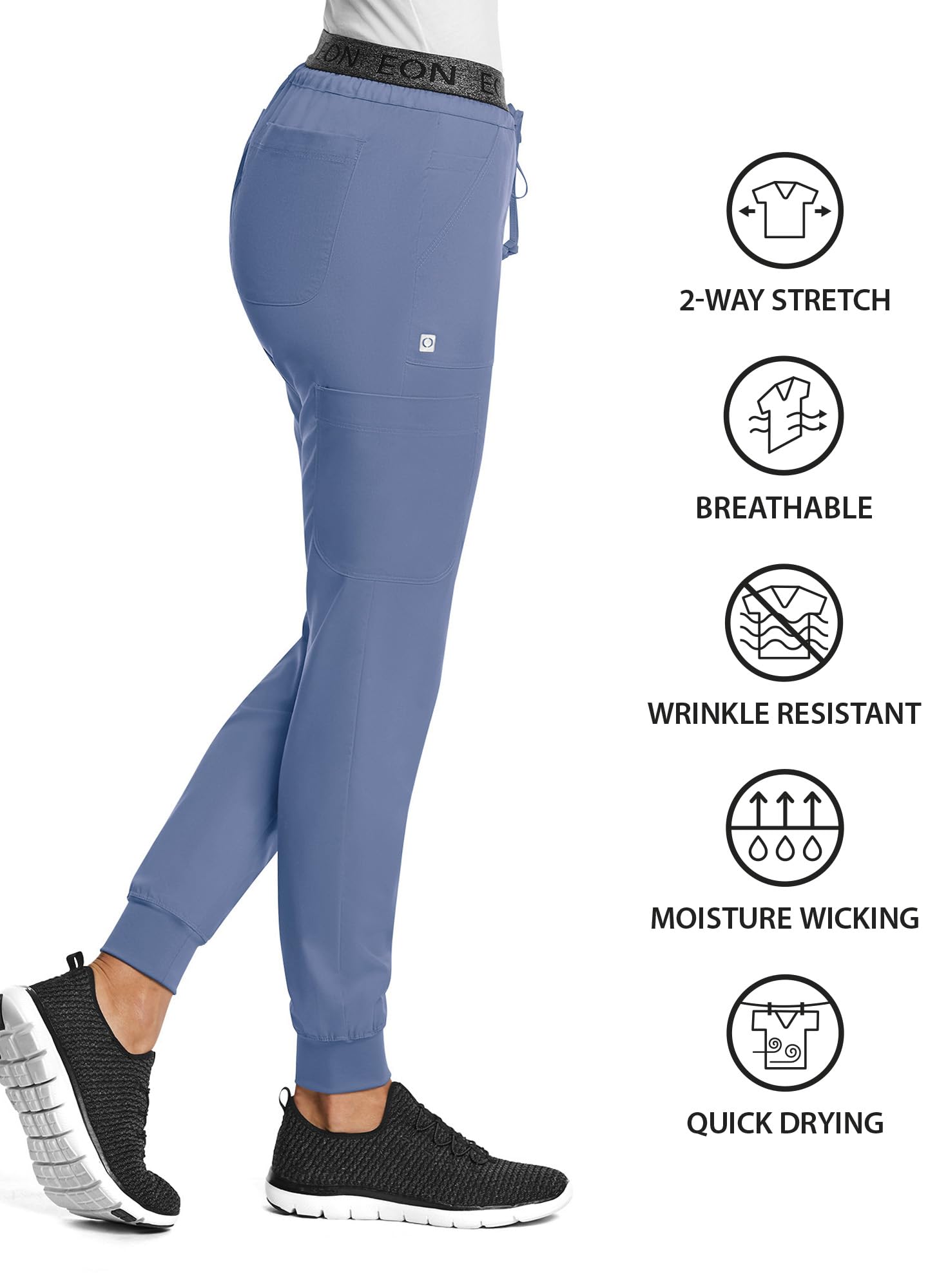 Maevn EON Sport Women's Stretchy Elastic Waist Jogger Pants - Comfortable Workout & Lounge Pants for Yoga, Running, Gym and Casual Wear