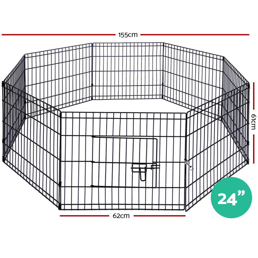 8-Panel Pet Playpen for Dogs & Puppies - Exercise Cage, Enclosure, Play Yard Fence - Indoor & Outdoor Use for Home, Backyard, Training, and Playtime