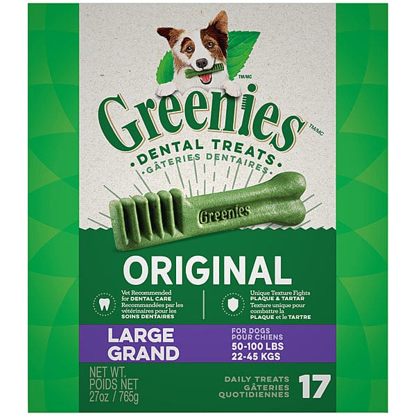 Greenies Original Large Dog Dental Treats for Fresh Breath & Tartar Control - Healthy Teeth Chews for Large Breed Dogs - Vet Recommended Dental Care for Dogs at Home
