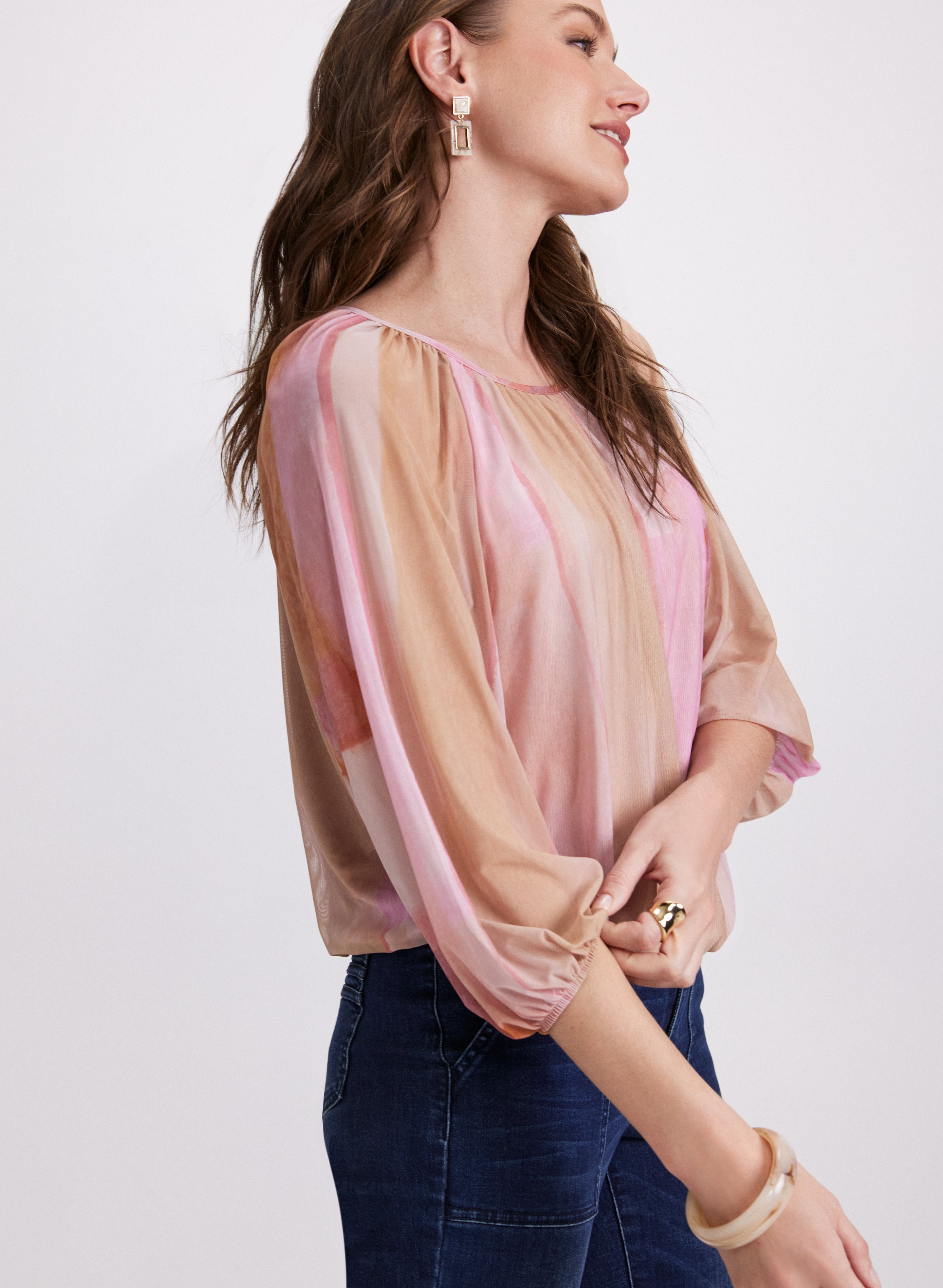 Elegant Balloon Sleeve Blouse for Women - Flowy Puff Sleeve Tops - Perfect for Casual Outings, Parties & Date Nights