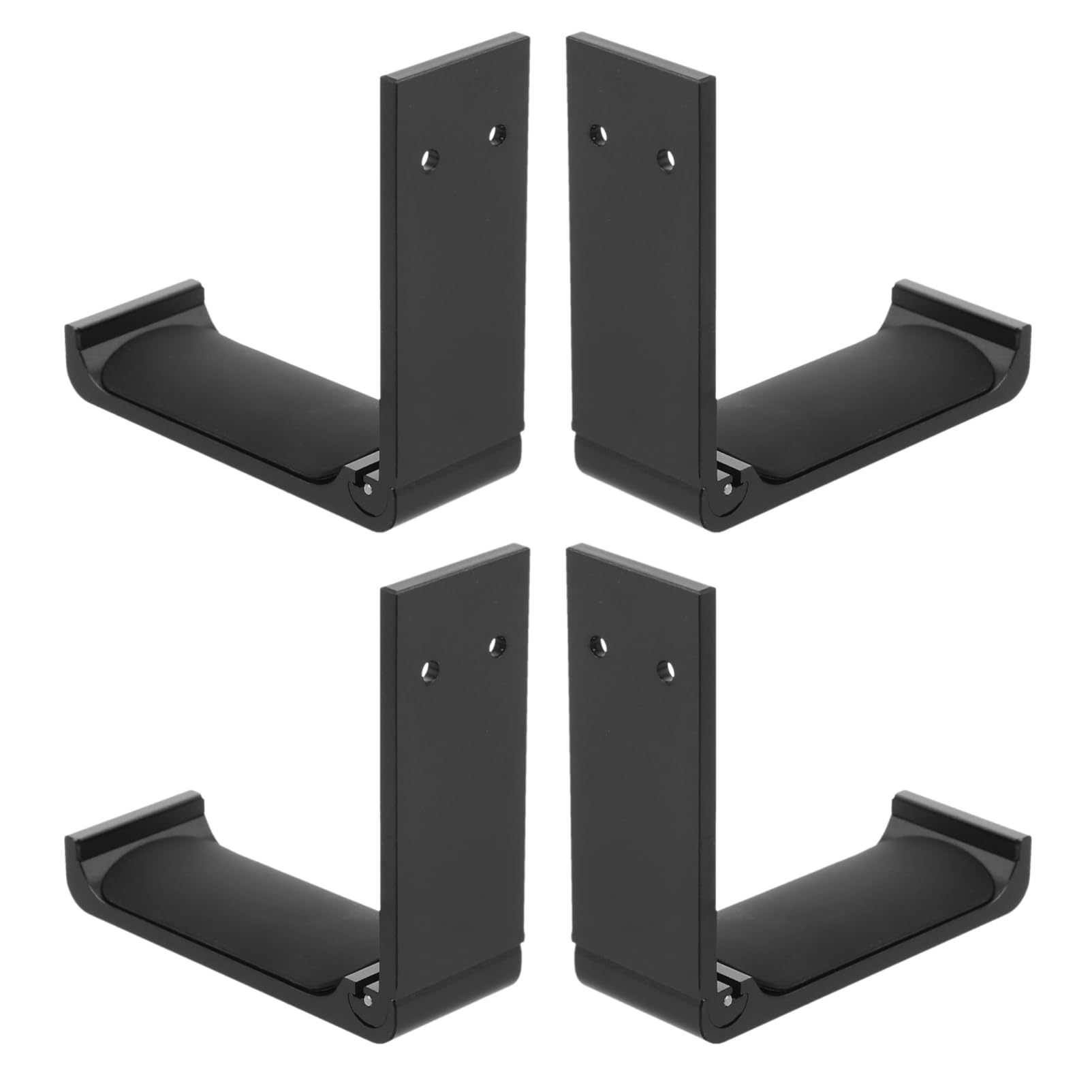 HOMSFOU 4-Pack Universal Metal Headphone Stand Holder - Black Gaming Headset Display Bracket for Desk, Office & Gaming Setup Accessories
