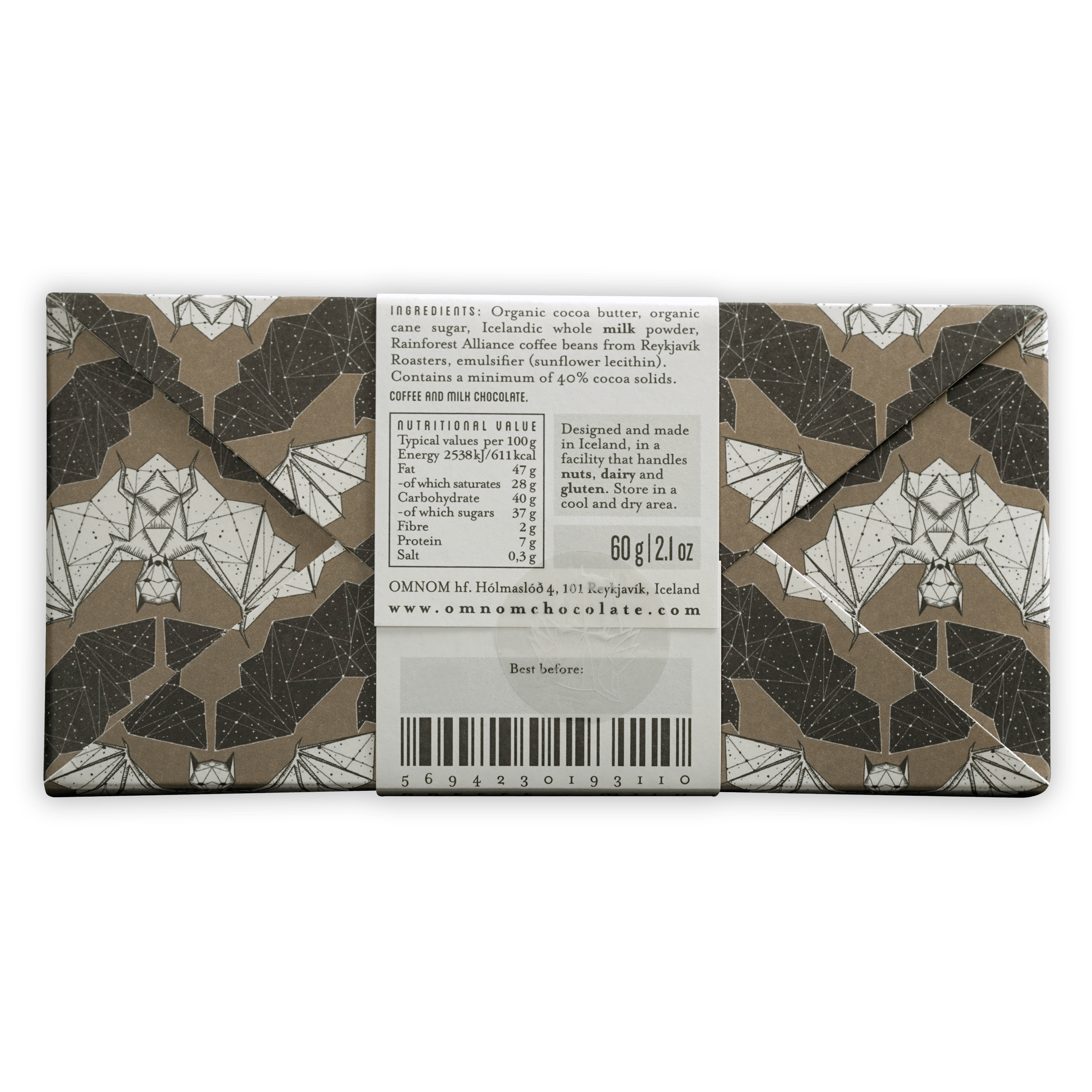 Premium Omnom Coffee and Milk Chocolate Bars - Rich & Creamy Icelandic Treats for Gifting, Desserts & Coffee Pairing