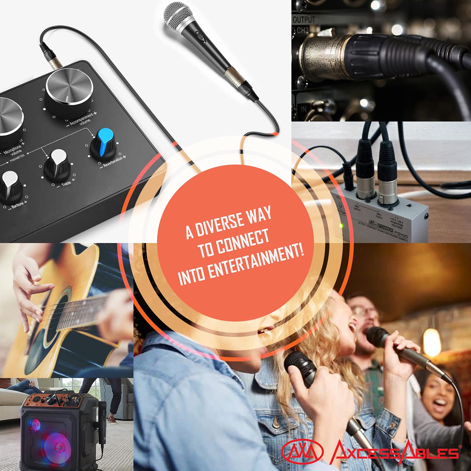 Premium XLR Male to Female Microphone Cable (2 Pack) - Balanced Audio Cord for Studio Recording, Live Performance & Podcasting - Durable Shielded Professional Audio Cable for Mics, Mixers & Audio Interfaces