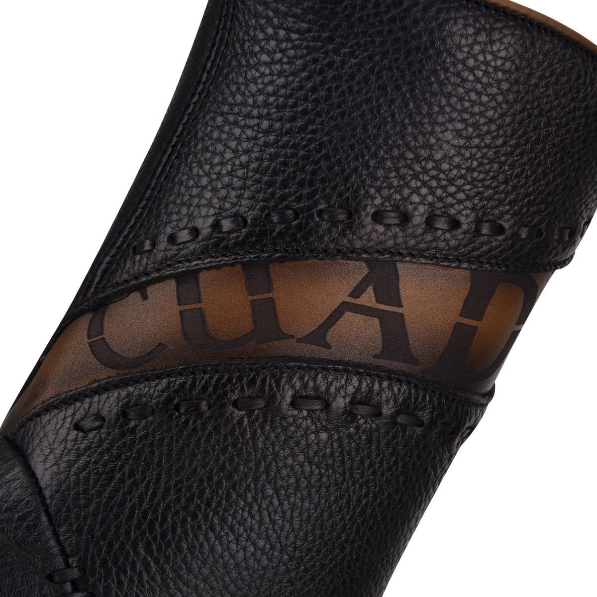 1J2ERS Men's Black & Brown Casual Cowboy Leather Ankle Boots with Zip - Stylish Western Boots for Everyday Wear, Riding & Outdoor Adventures