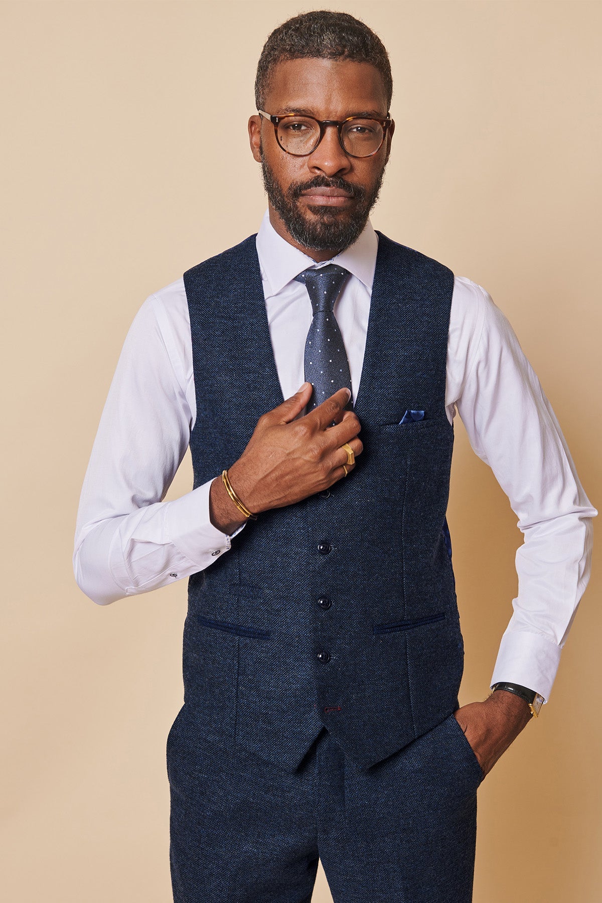Everton FC Séamus Coleman MARLOW Navy Tweed Suit - Official Licensed Football Jersey for Matchday & Casual Wear