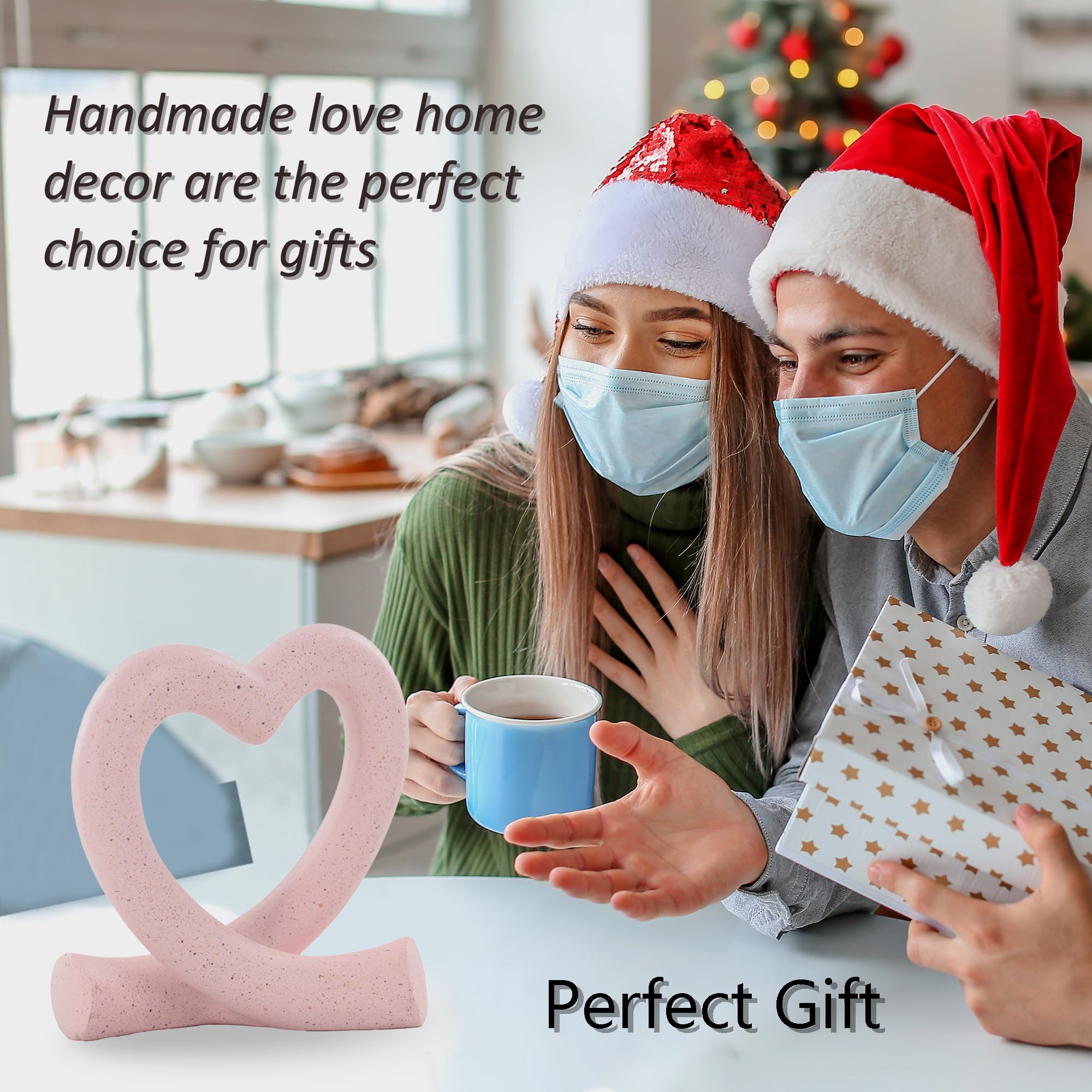 Heart Sculpture Home Decor - Modern Love Line Statue for Living Room, Coffee Table, Bedroom & Shelf - Unique Romantic Gift for Valentine's Day, Anniversary & Couples - Perfect for Home Decor, Wedding Decorations & Romantic Surprises