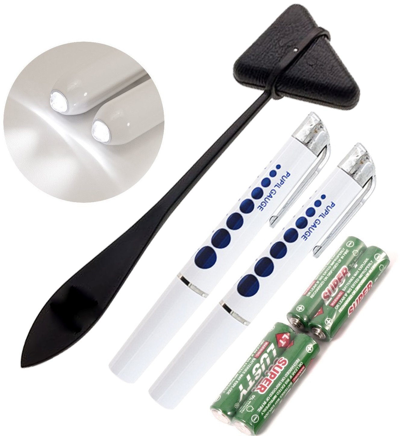 SURGICAL ONLINE First Responder 2PC Reusable Penlights & Tactical Black Taylor Hammer - Essential Medical Tools for Nurses, EMT, Medics, Military, Police, Firefighters - Includes 4 AAA Batteries - Perfect for Emergency Kits, Trauma Bags & First Aid Supplies