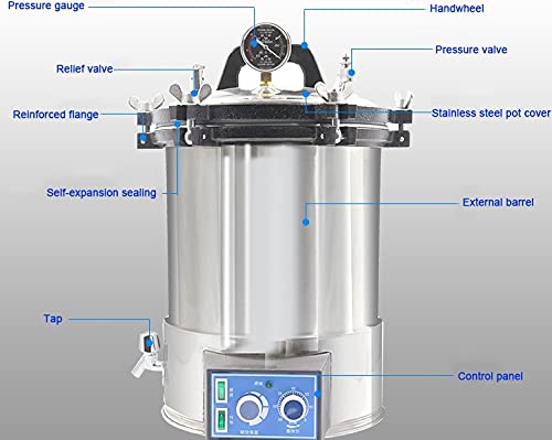 18L/24L Electric Steam Sterilizer - Portable Autoclave Machine for Medical Tools, Tattoo Equipment & Baby Bottles | High Pressure Fast Sterilization for Home, Clinic & Salon Use