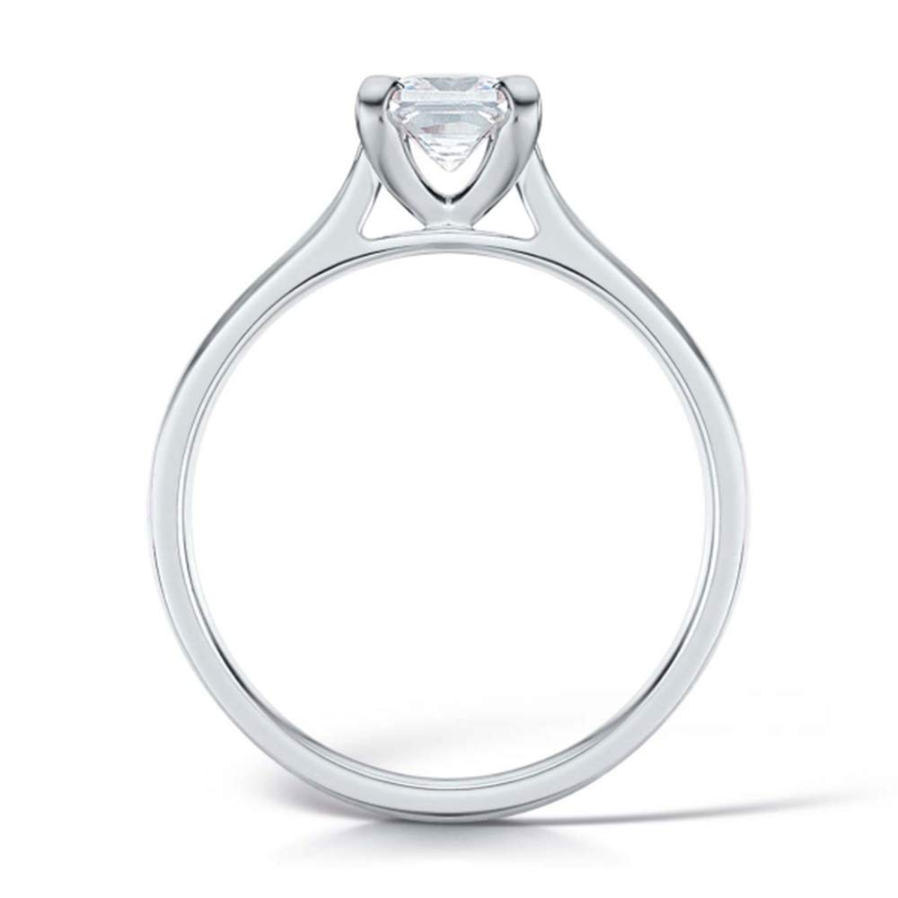 1CT Princess Cut Moissanite Solitaire Engagement Ring for Women - 10K/14K/18K Gold or 925 Sterling Silver - Wedding & Anniversary Band with Custom Text Engraving - Perfect for Proposals, Bridal Jewelry & Romantic Gifts
