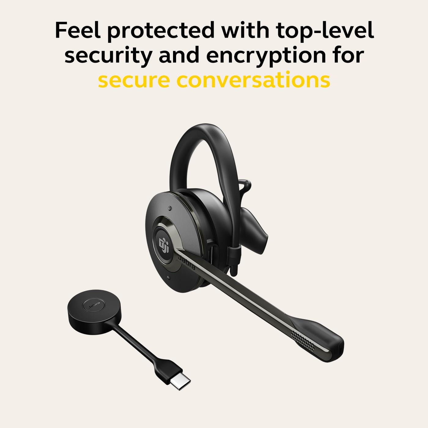 Jabra Engage 55 Convertible Wireless Headset with Ear Hook, Headband & Neckband | Noise-Canceling Microphone | MS Teams Certified | USB-C DECT Adapter | Compatible with All Platforms | Black - Perfect for Remote Work, Call Centers & Office Professionals
