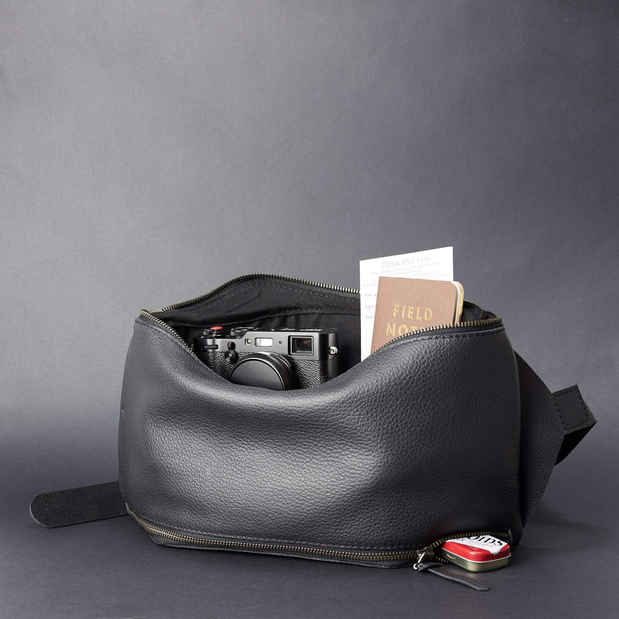 Black Leather Sling Backpack for Men - Single Strap Small Shoulder Bag - Stylish Crossbody Daypack for Street Fashion, Everyday Carry & Festivals - Perfect Gift for Travel & Urban Lifestyle