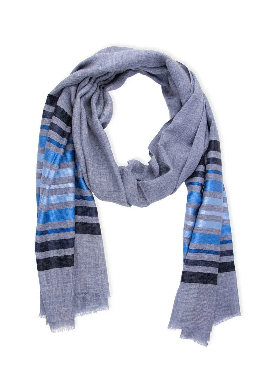Stylish Multi Striped Metallic Scarf for Women - Fashionable Winter Accessory for Outfits & Cold Weather