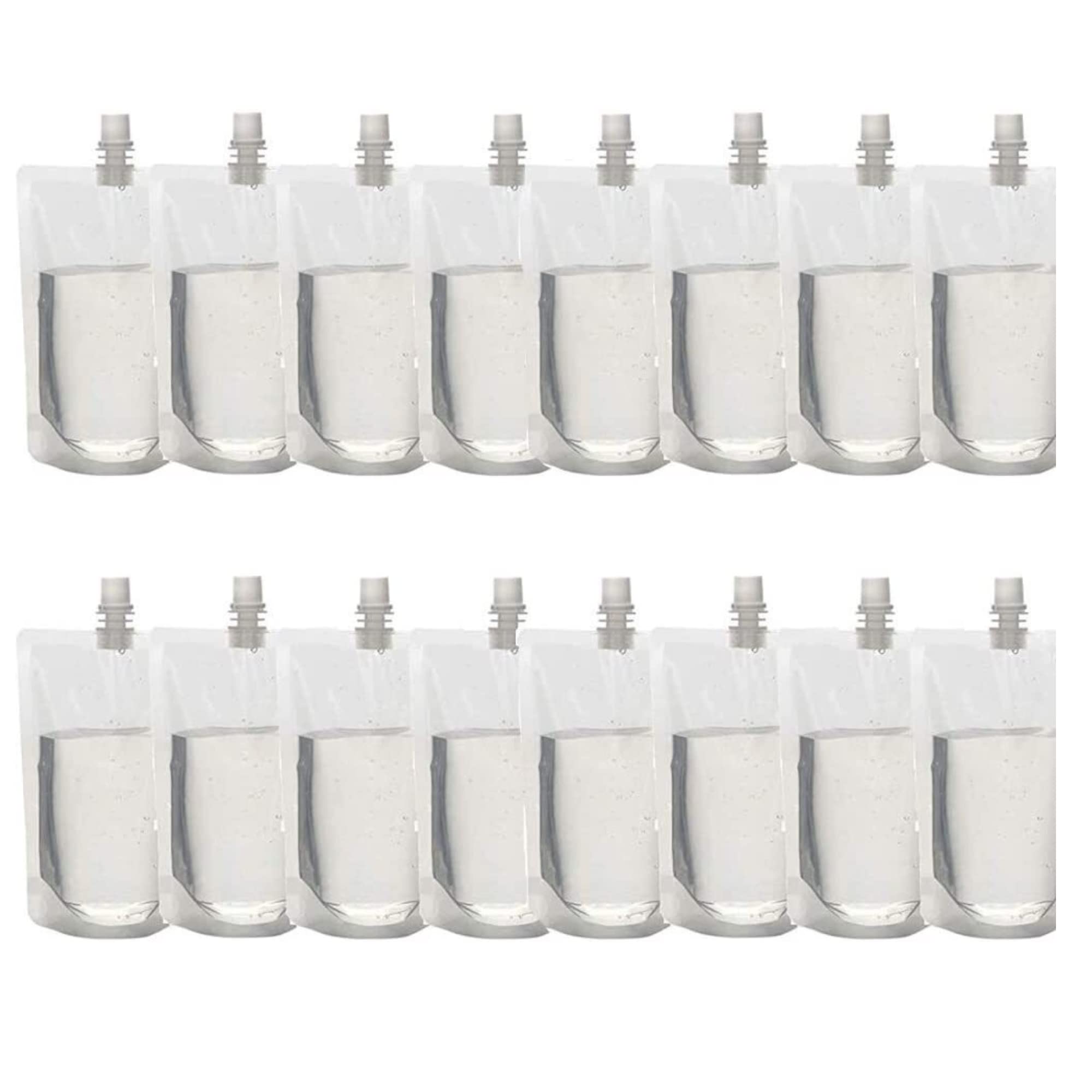 Squeezable Wax Melt Pouches - 20 Pack | 500 mL (10-15oz) Scented Liquid Wax in Clear Bottles with Lids & Stands | 7.5x5