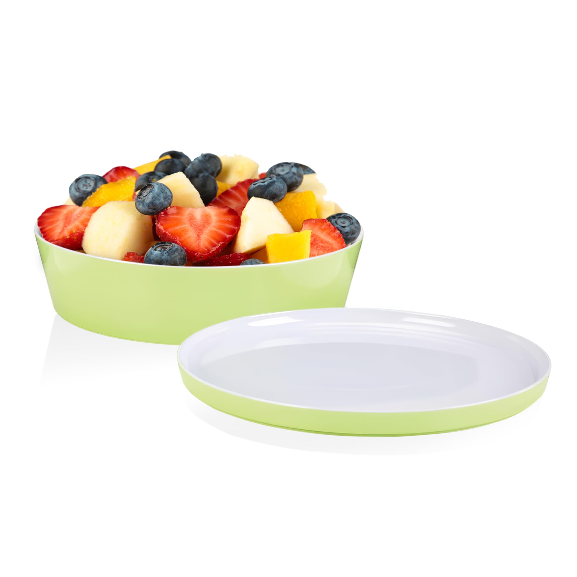 IMPULSE! Minimalist Medium Lime Bowl - Perfect for Meal Prep, Pasta, Fruits, Salad & Pastries | Lid Doubles as Plate | Food Storage Container | Ideal for Kitchen, Dining, Picnics & Office Lunches