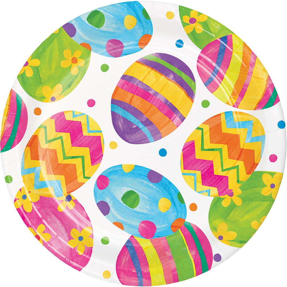 Colorful Paper Dinner Plates for Parties & Events - Creative Converting Disposable Plates for Birthdays, Picnics & Family Gatherings (Multicolor)