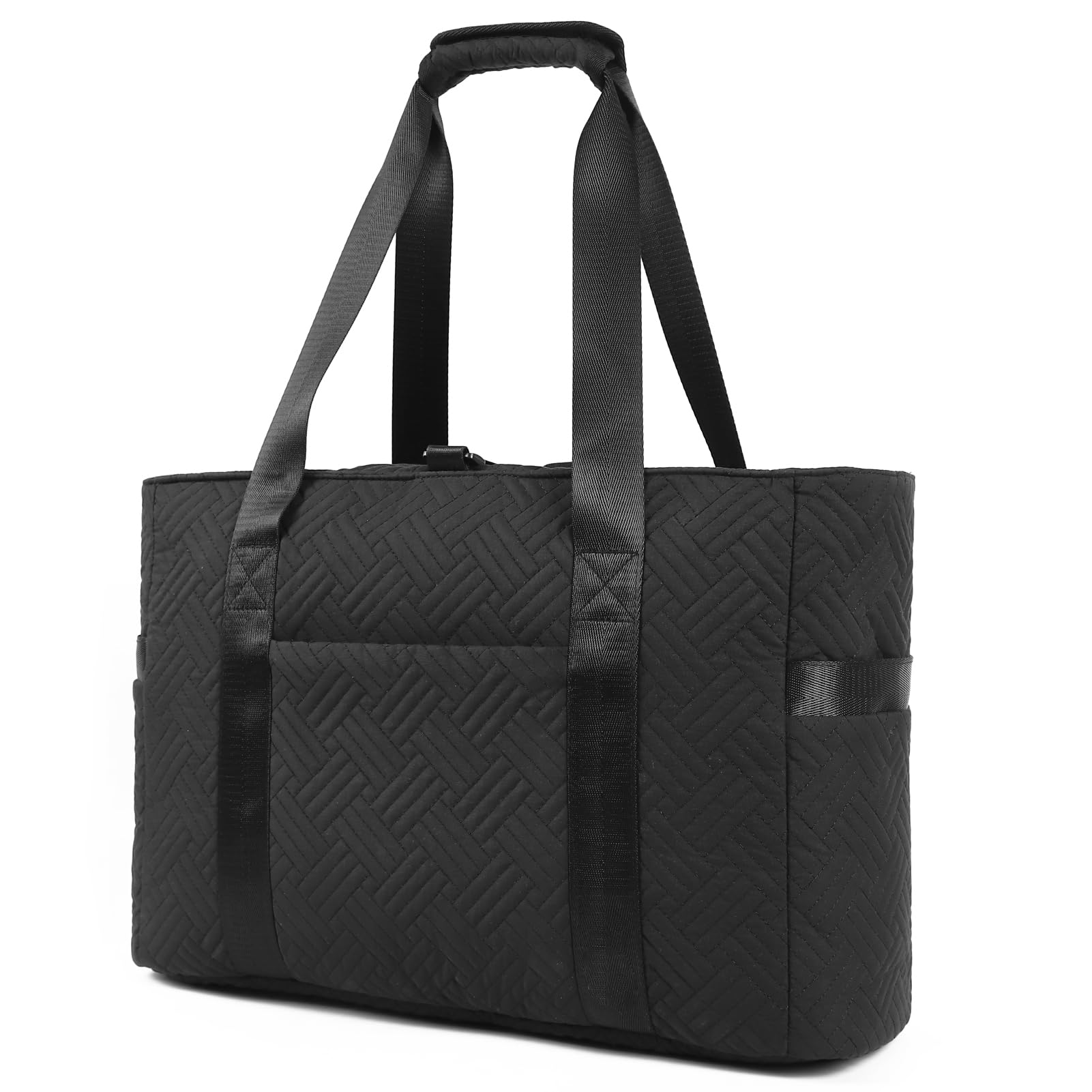 Stylish Large Tote Bag for Women with Zipper & Multiple Pockets - Durable Work Tote Handbag with Padded Handles & Yoga Mat Buckle - Perfect for Office, Travel, Gym & Everyday Use