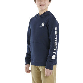 Youth Boys Long Sleeve Graphic Sweatshirt - Navy Blue Pullover Hoodie for Teens | Casual Wear, School Outfits & Winter Layering