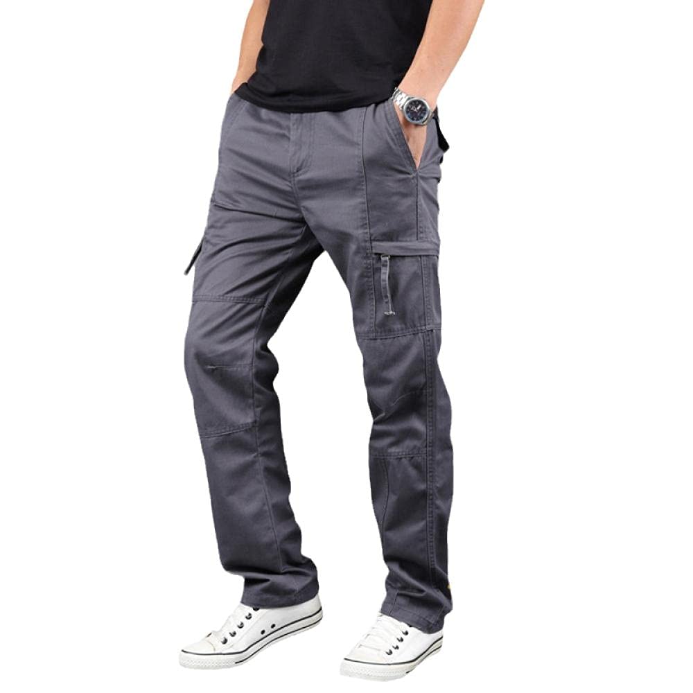 Eaeuuopy Men's Fleece Lined Winter Pants - Warm Thick Casual Trousers for Cold Weather, Plus Size Comfortable Outdoor Pants for Hiking, Work & Daily Wear
