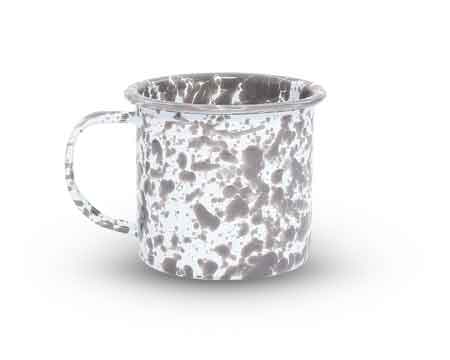 Premium Grey Marble Enamel Coffee Mugs - 12 oz Ceramic Camping Cups, Set of 4 - Perfect for Outdoor Picnics, Camping Trips & Home Decor