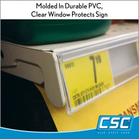 100 Pack Clear Shelf Label Strips - 48