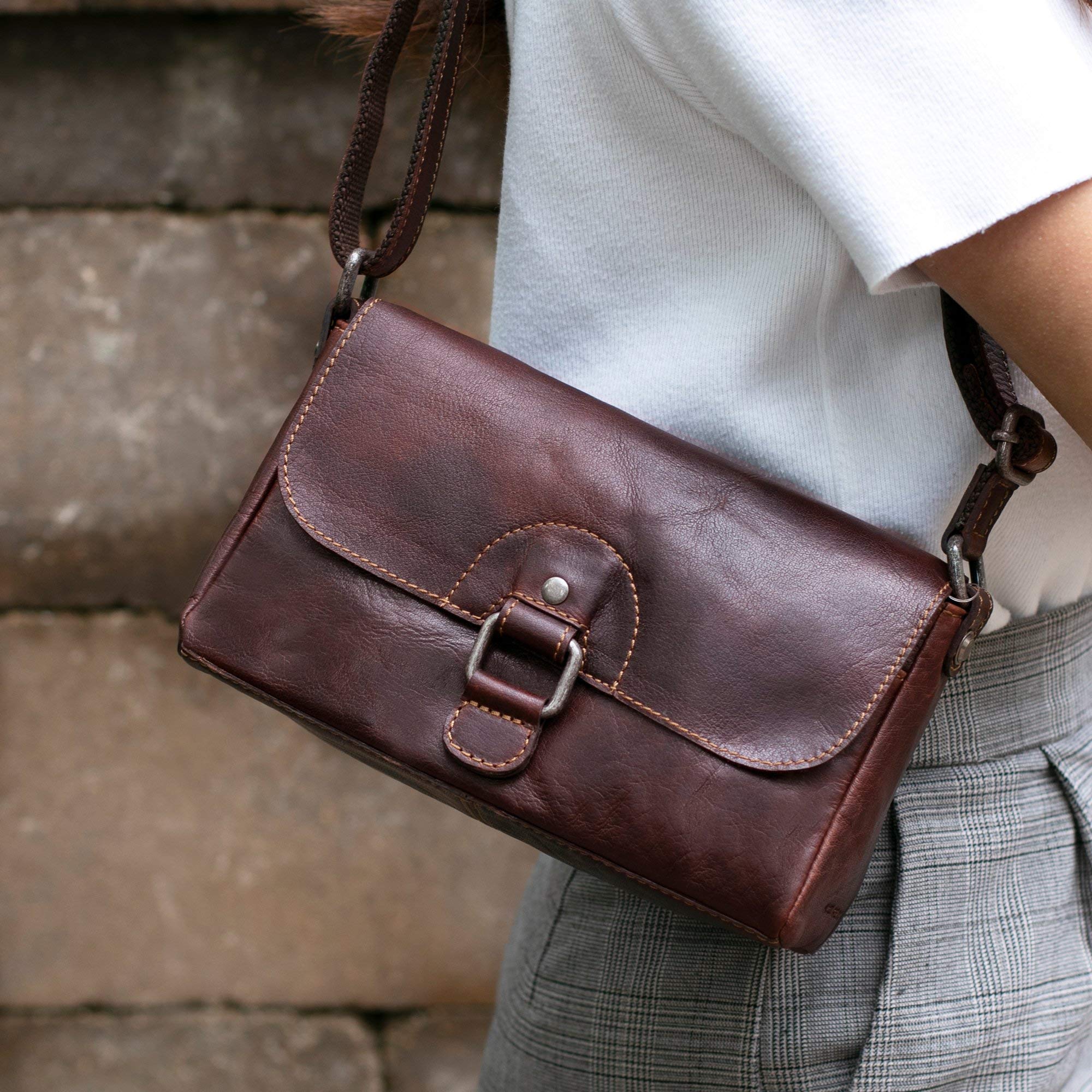 Voyager Emma Petite Crossbody Bag #7217 - Stylish Small Leather Purse for Women, Perfect for Travel, Shopping & Everyday Use