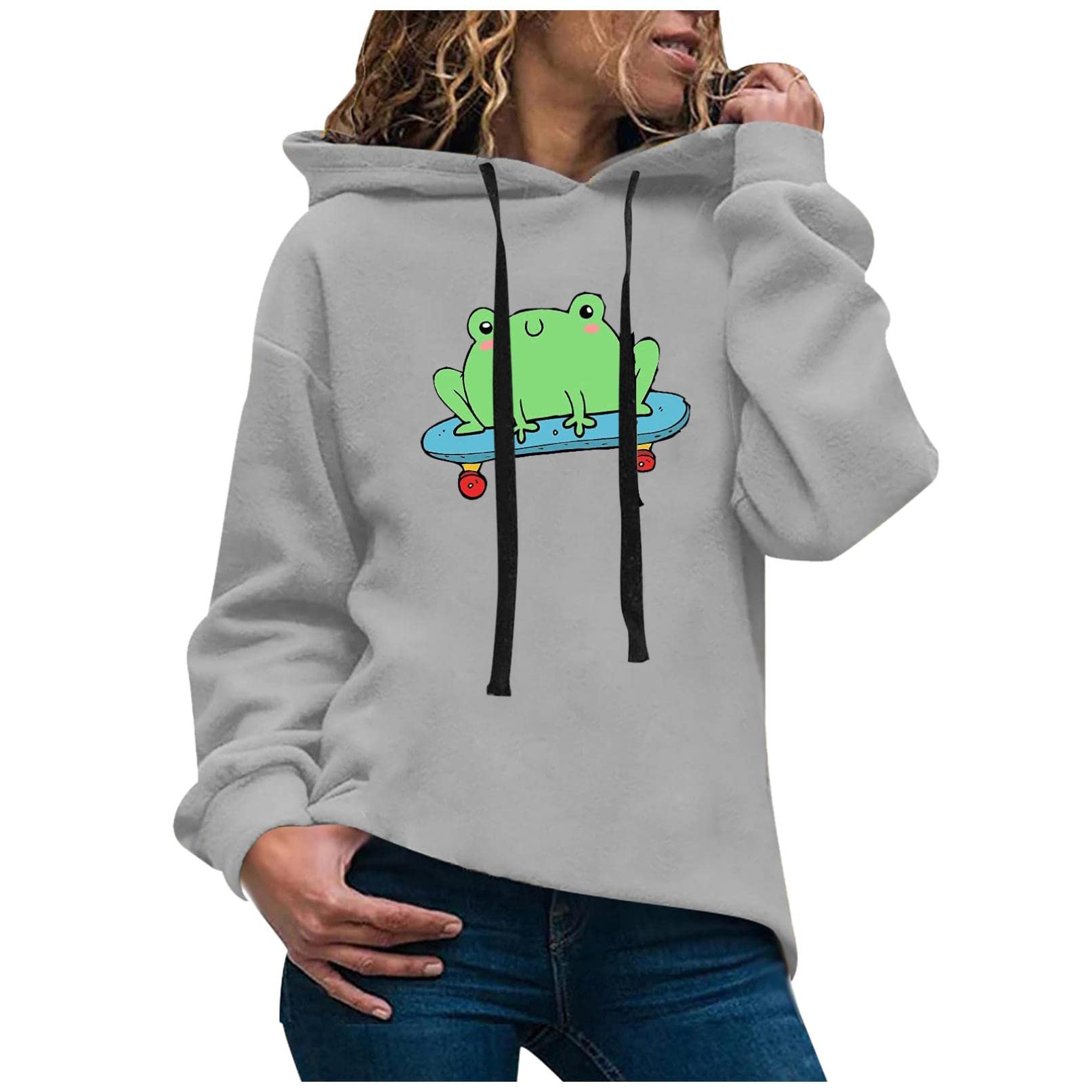 Women's Color Block Hoodie - Long Sleeve Casual Pullover Sweatshirt with Drawstring & Pocket | Trendy Streetwear for Everyday Wear, Gym, and Outdoor Activities