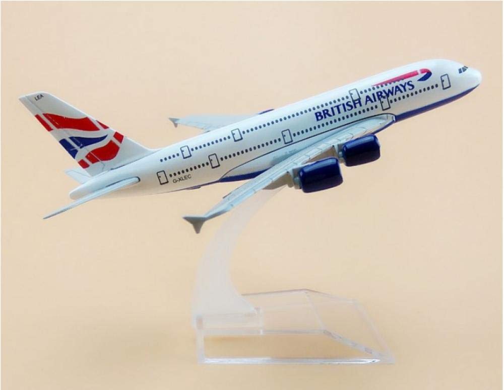 British Airways Boeing A380 Aircraft Model - 43cm Detailed Simulation with Functional Wheels & LED Lights | Perfect for Aviation Enthusiasts, Collectors & Home/Office Decoration