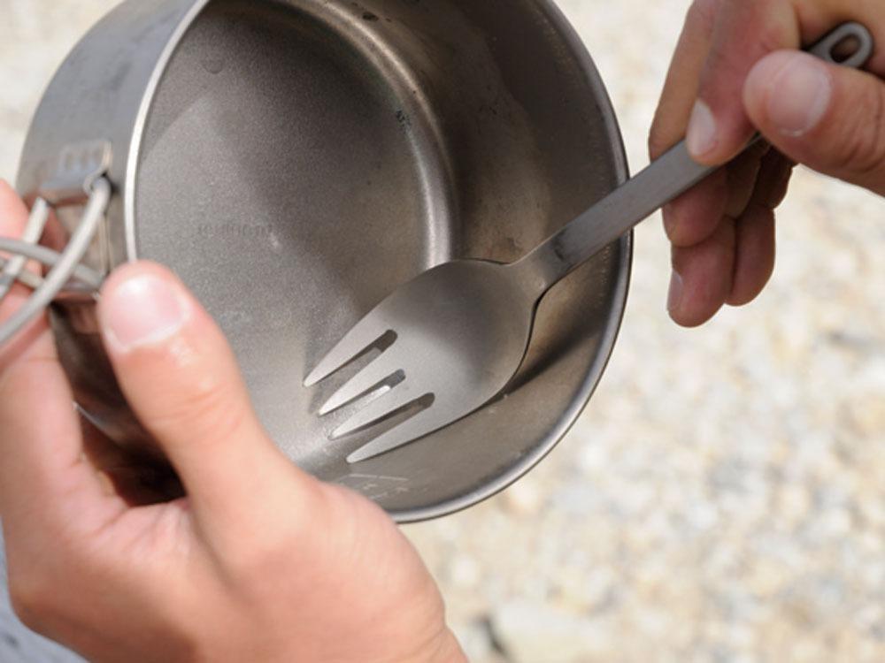 Premium Titanium Spork - Lightweight Camping Utensil for Hiking, Backpacking & Outdoor Adventures