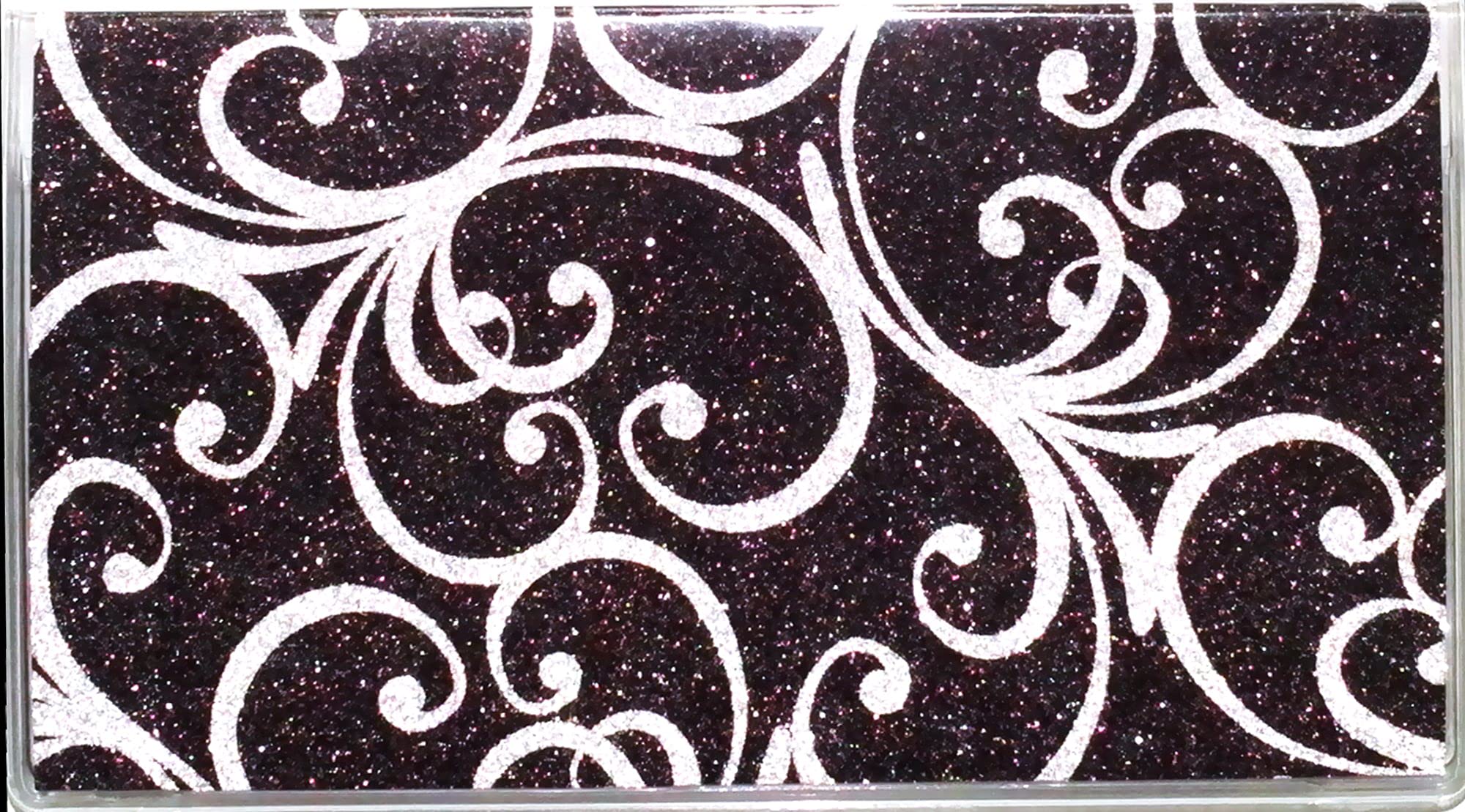 2023-2025 Sparkling Glitter Pocket Planner with Notepad - Black Scroll Design | Perfect for School, Office & Daily Planning | Compact Agenda Organizer for Women & Students