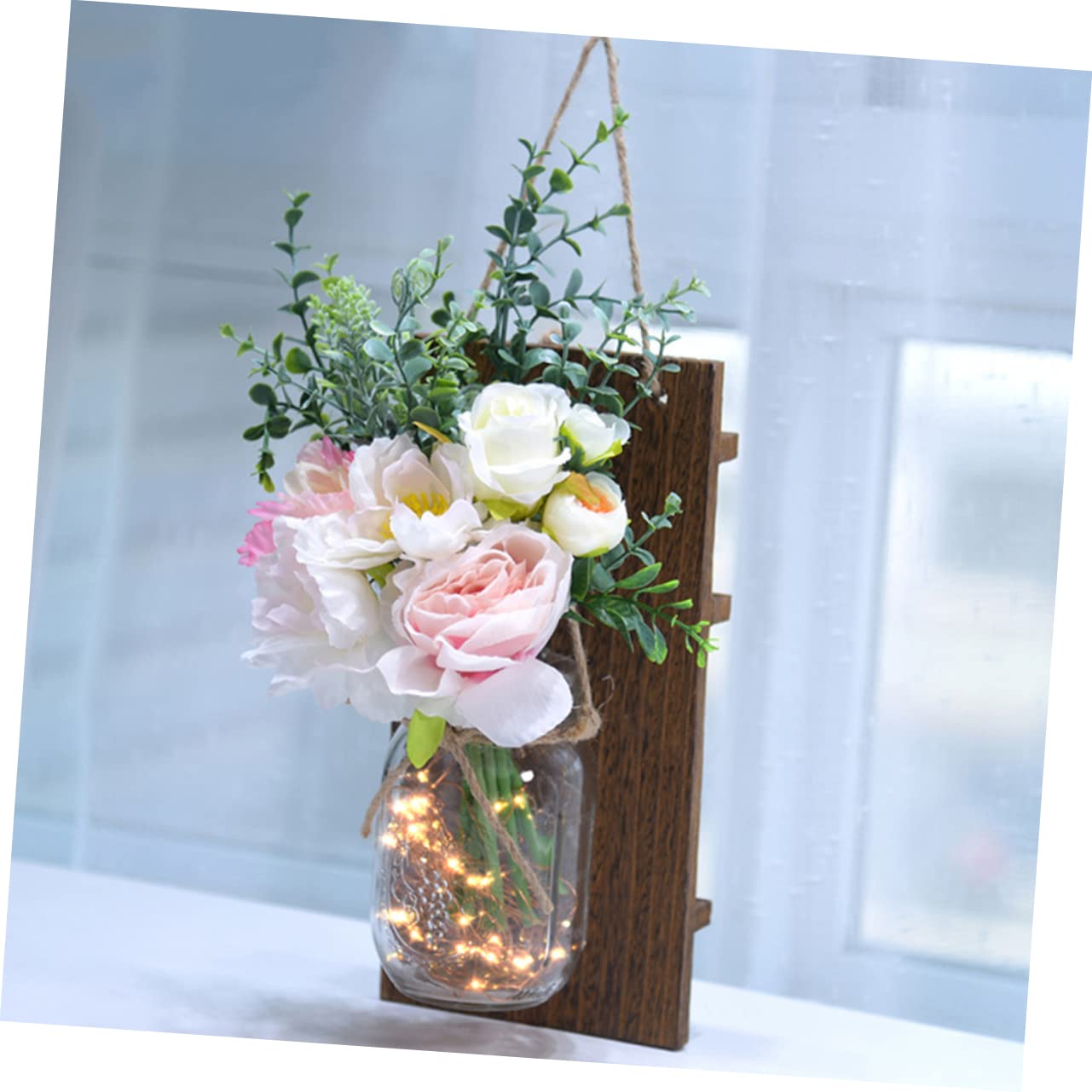 Cabilock Decorative LED Wall Lamp with Artificial Flowers - Goblincore Aesthetic Room Decor for Bedroom, Living Room, or Office Lighting