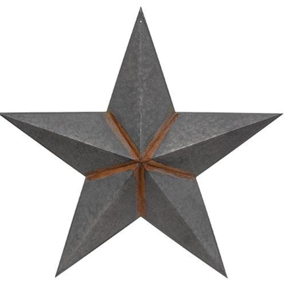 Vintage Rusty Galvanized Metal Barn Star Wall Decor - 24 Inch Farmhouse Country Style - Perfect for Outdoor Garden, Porch, Shed & Western Home Décor
