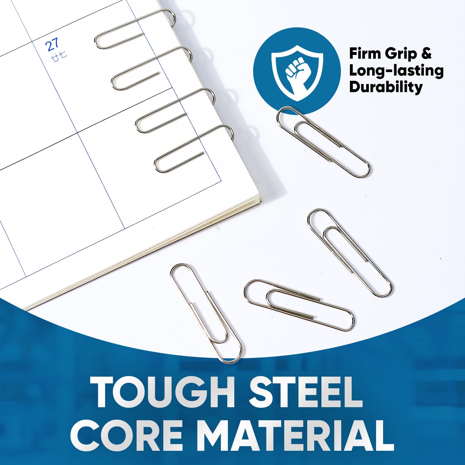 Premium 600-Piece Silver Paper Clips Set (6 Boxes of 100) - 1.3 Inch Rustproof Metal Office Supplies for School, Home & Business Organization - Perfect for Document Filing, Craft Projects & Office Stationery Needs
