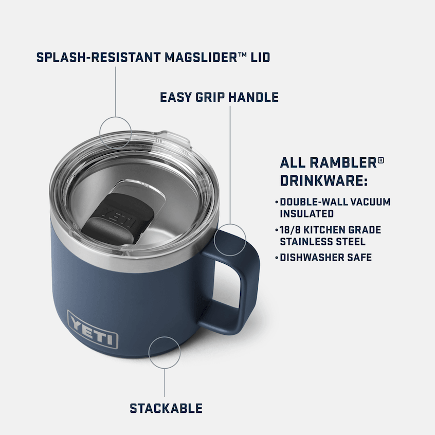 Rambler® 14 Oz Insulated Stainless Steel Travel Mug with MagSlider Lid - White | Perfect for Coffee, Tea & Hot Drinks On-The-Go
