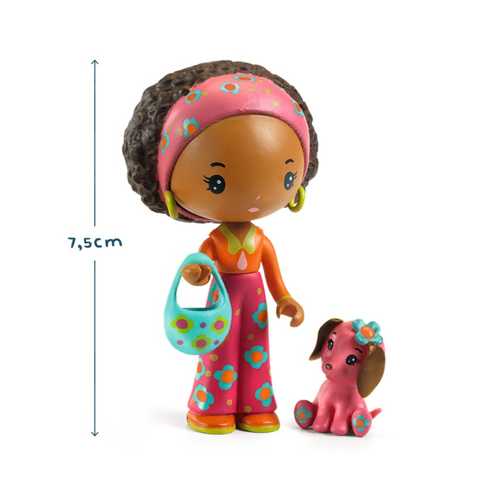 Djeco Tinyly Poppy & Nouky - Adorable Wooden Stacking Toy for Toddlers - Perfect for Early Learning & Playtime Fun