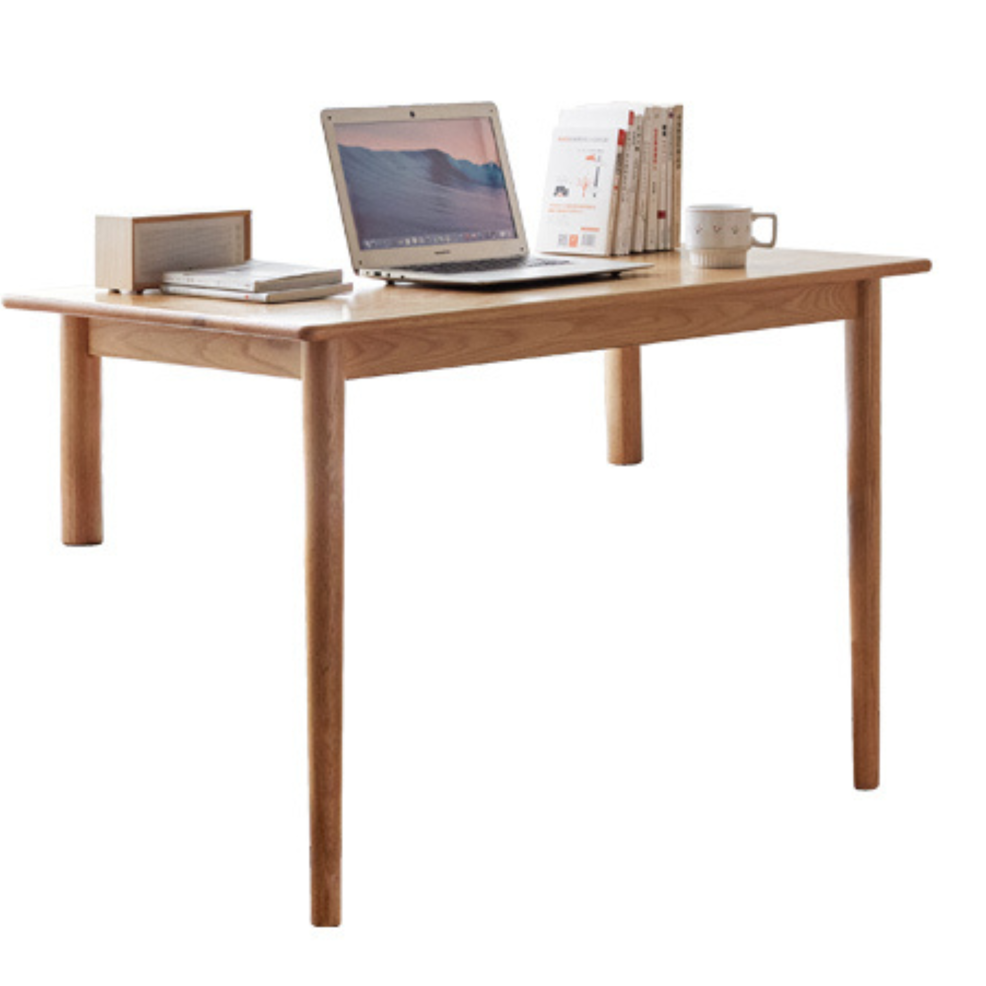 Premium Oak Solid Wood Office Desk - Bay Window Writing Desk for Home & Workspace - Perfect for Study, Work, and Home Office Use