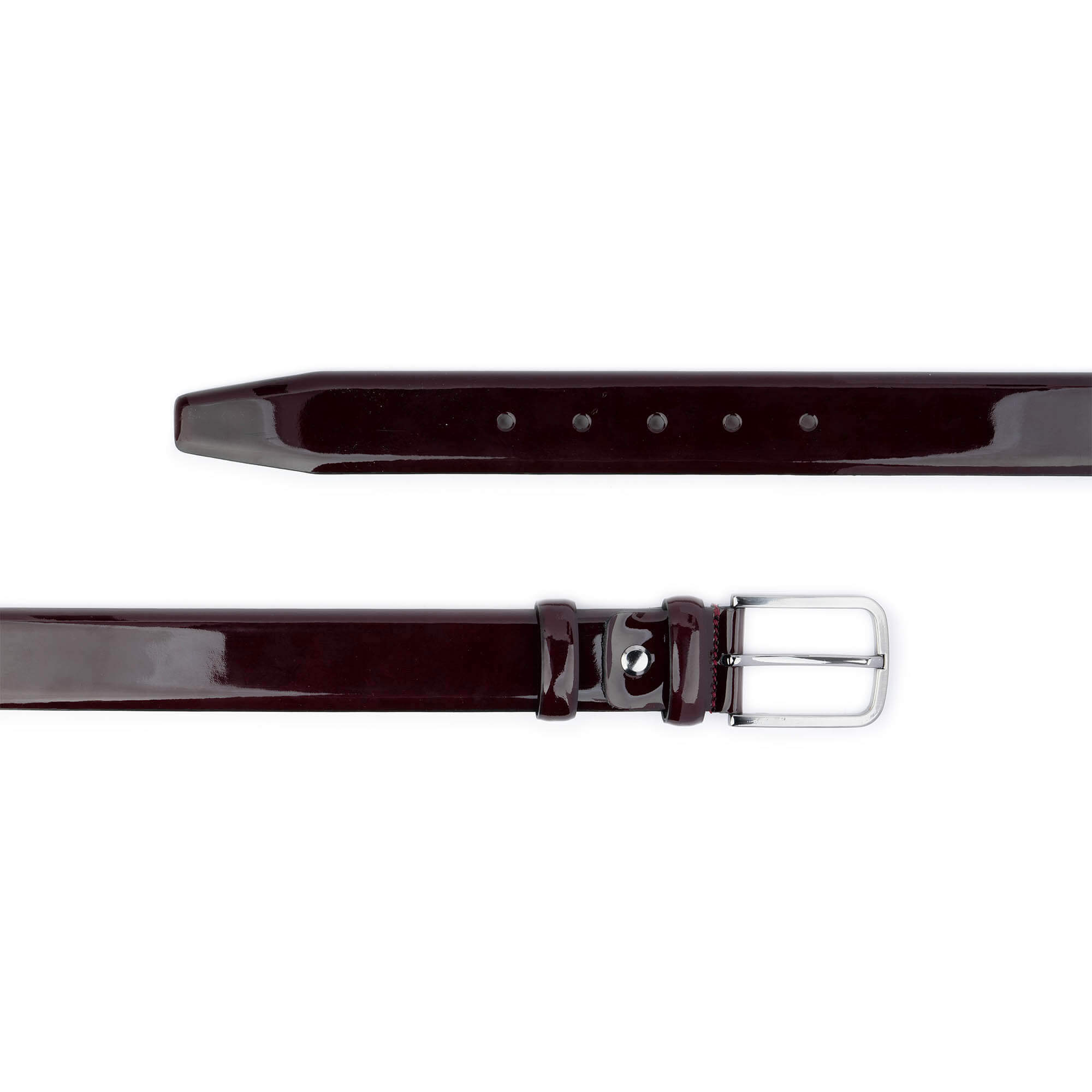 Premium Men's Burgundy Patent Leather Dress Belt - 3.5cm Wide | Formal & Business Attire | Perfect for Weddings, Office & Special Occasions