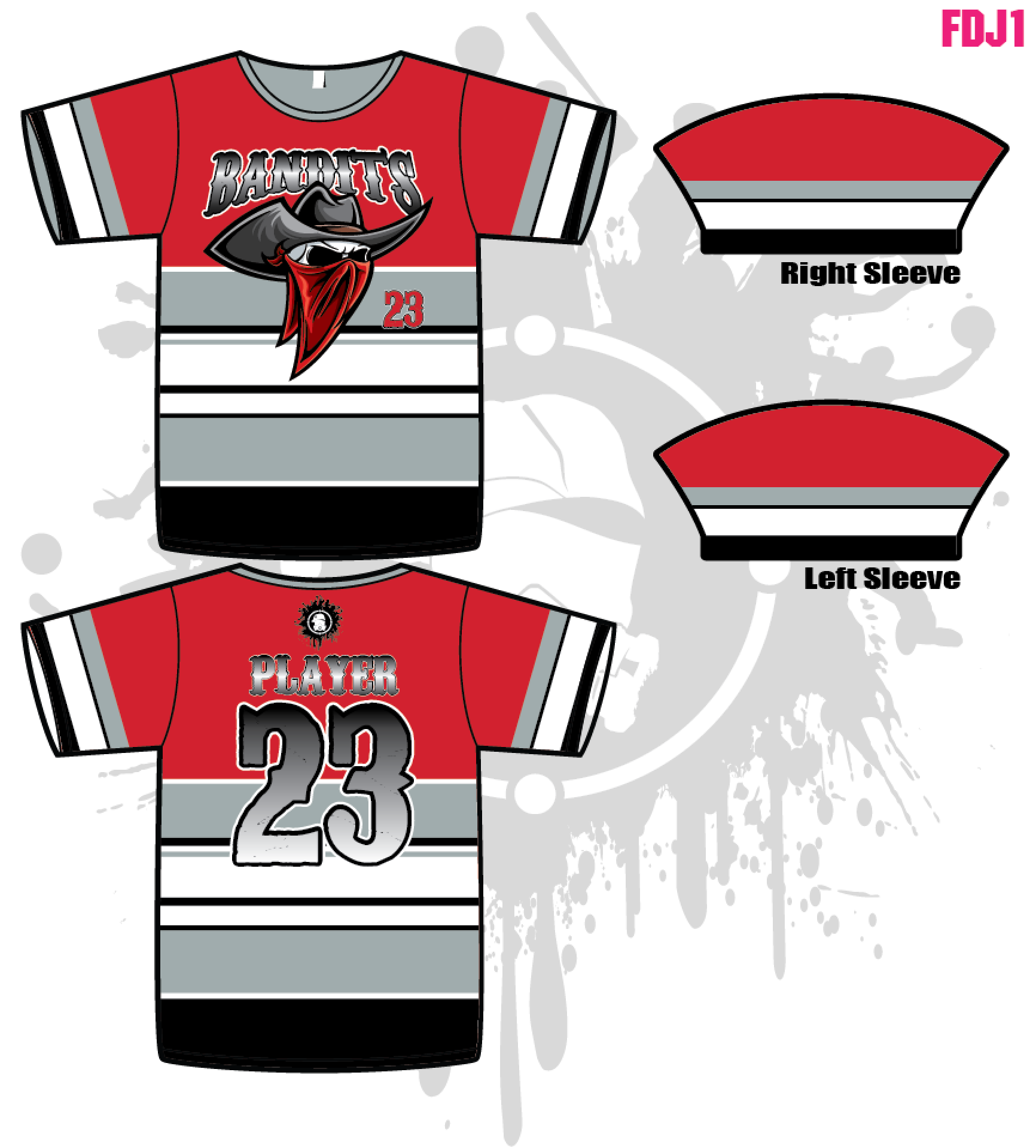Bandits 10U Youth Men's Full Dye Baseball Jersey - Perfect for Little League Games & Team Uniforms